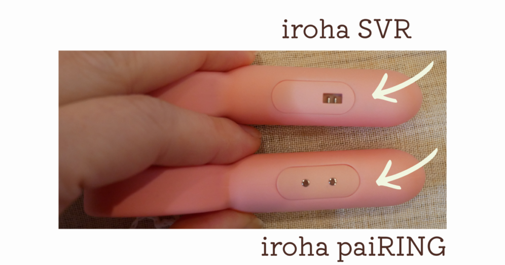 iroha SVRとiroha paiRINGの端子部分の違いを示した画像